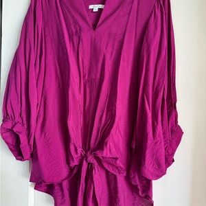 Chico's Fuchsia Tie-Front Blouse